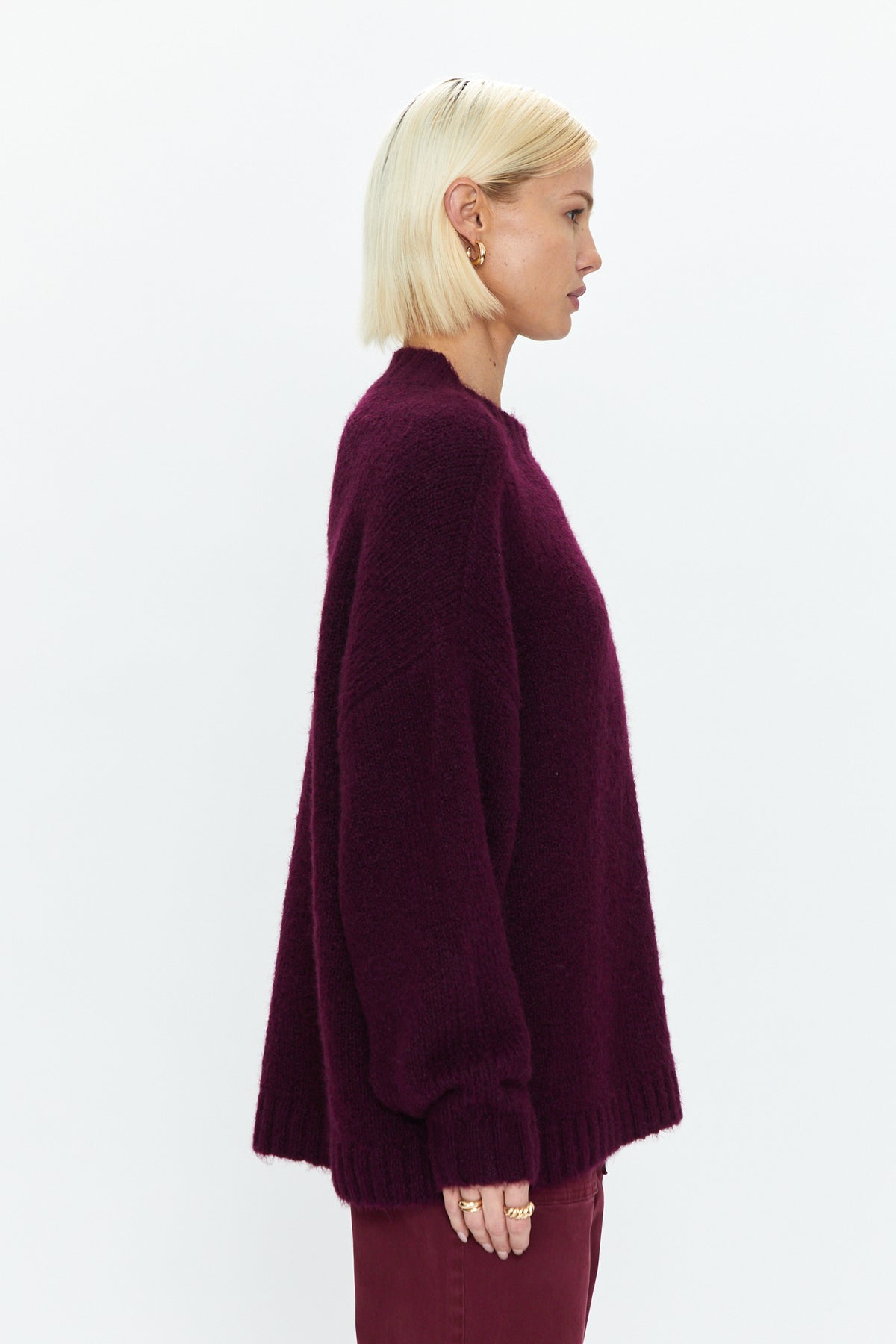 Carlen Mock Neck Sweater - Aubergine
            
              Sale